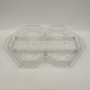 Fostoria Elegant Glass Crystal CHINTZ 13 1/4 Inch 5-Part Divided Relish Tray